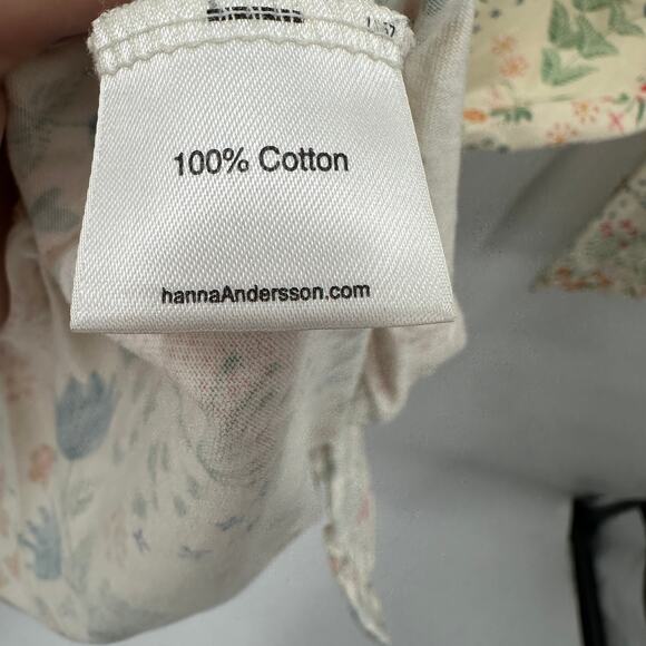 Hanna Andersson Floral Long Sleeve Cotton Princess Seam Dress // 150 or US 12 - Picture 7 of 11